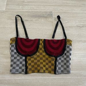 Paulina Russo Illusion Knit Bustier Top